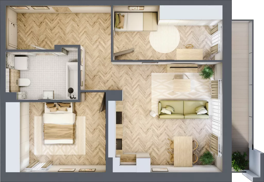 3 pokoje, mieszkanie 63,57 m², piętro 2, oferta nr M10, Aura Orłowo, Gdynia, Orłowo, Kolibki, ul. Aleja Zwycięstwa 193
