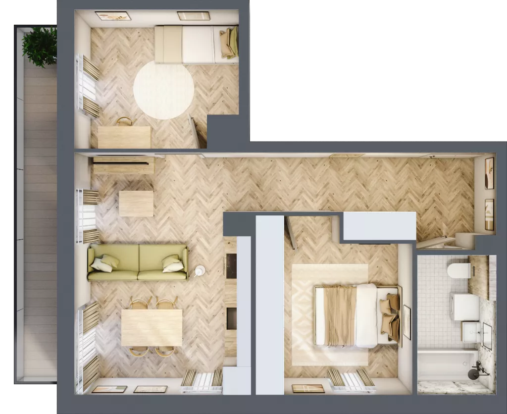3 pokoje, mieszkanie 55,23 m², piętro 2, oferta nr M11, Aura Orłowo, Gdynia, Orłowo, Kolibki, ul. Aleja Zwycięstwa 193