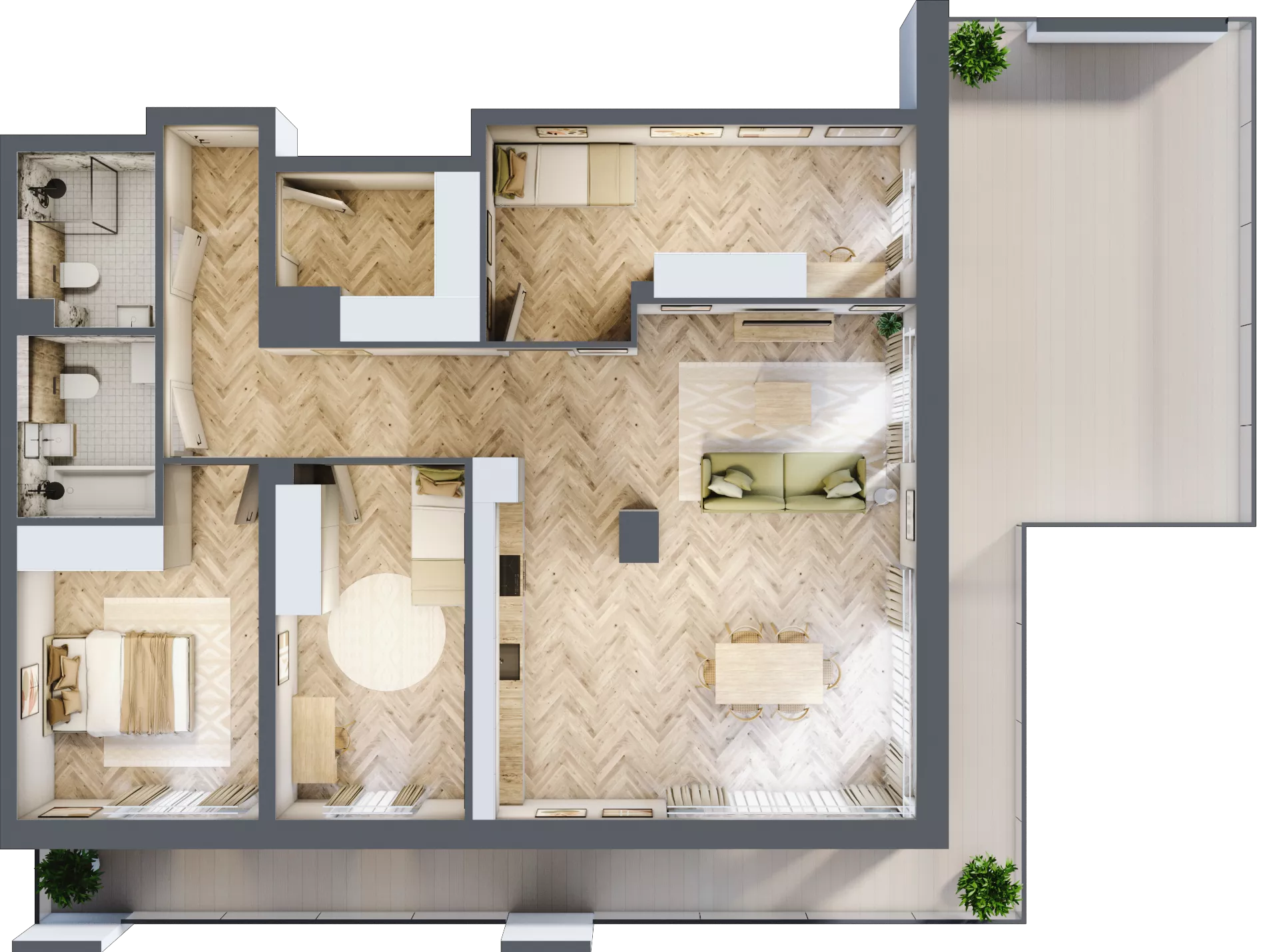 4 pokoje, mieszkanie 102,97 m², piętro 1, oferta nr M4, Aura Orłowo, Gdynia, Orłowo, Kolibki, ul. Aleja Zwycięstwa 193