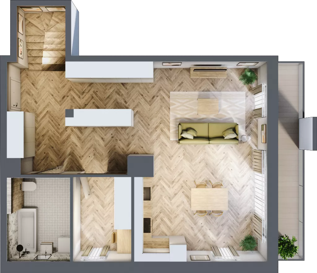 3 pokoje, mieszkanie 84,53 m², piętro 3, oferta nr M14, Aura Orłowo, Gdynia, Orłowo, Kolibki, ul. Aleja Zwycięstwa 193