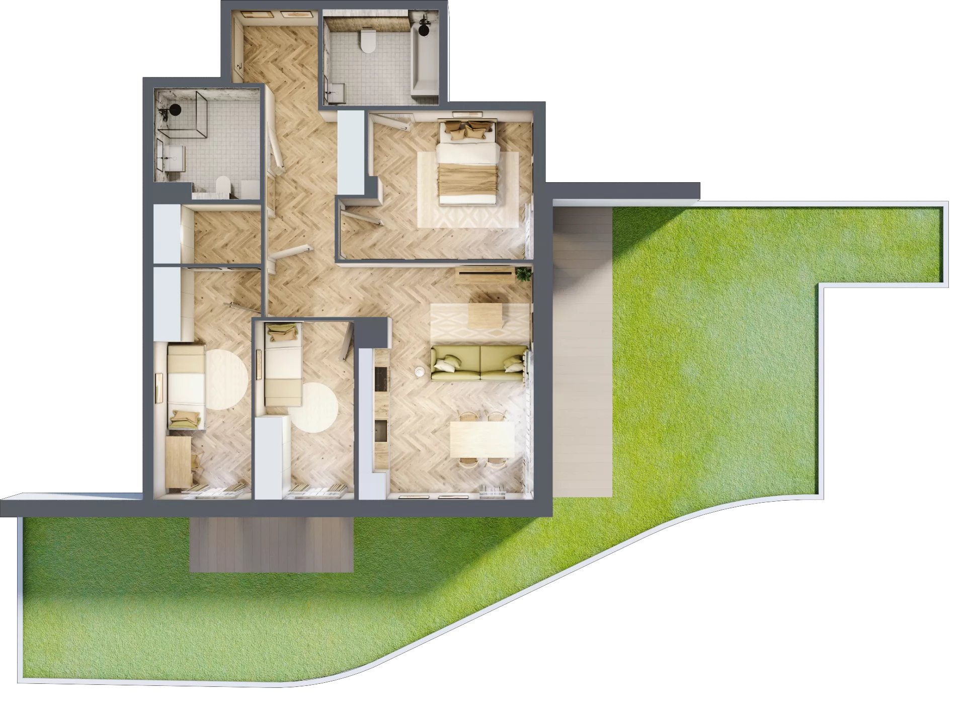 4 pokoje, mieszkanie 82,19 m², parter, oferta nr M2, Aura Orłowo, Gdynia, Orłowo, Kolibki, ul. Aleja Zwycięstwa 193
