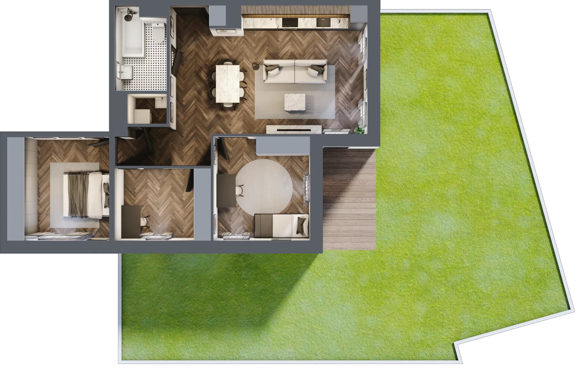 4 pokoje, mieszkanie 73,55 m², parter, oferta nr B1.M1, Sosnovia, Sosnowiec, Dańdówka, ul. Mariana Maliny/Grzybowa