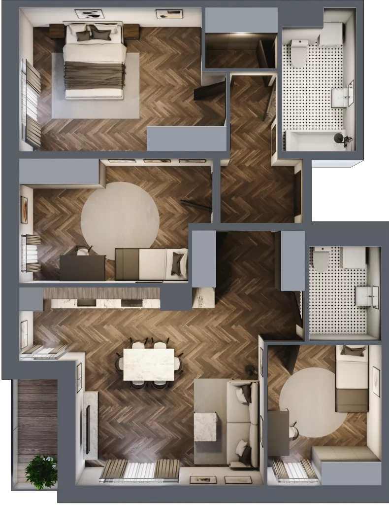 4 pokoje, mieszkanie 91,42 m², piętro 4, oferta nr B2.M30_31, Sosnovia, Sosnowiec, Dańdówka, ul. Mariana Maliny/Grzybowa