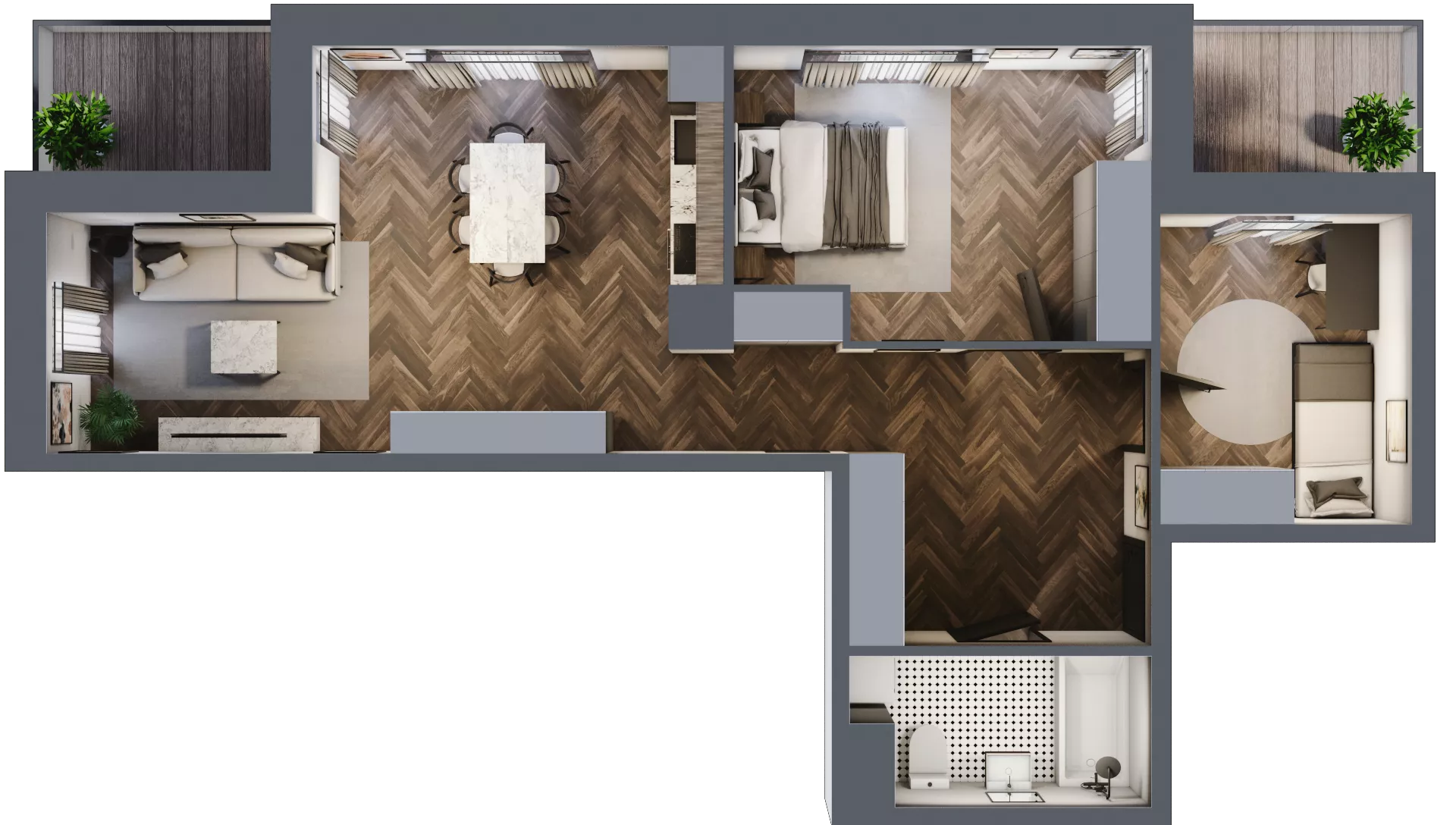 3 pokoje, mieszkanie 66,22 m², piętro 3, oferta nr B2.M22, Sosnovia, Sosnowiec, Dańdówka, ul. Mariana Maliny/Grzybowa