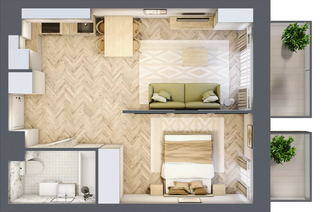 2 pokoje, apartament 39,11 m², piętro 1, oferta nr 47, Marina Residence Puck, Puck, ul. Aleja Lipowa 4