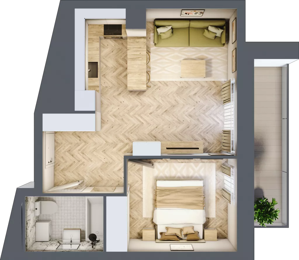 2 pokoje, apartament 37,12 m², piętro 1, oferta nr 40, Marina Residence Puck, Puck, ul. Aleja Lipowa 4
