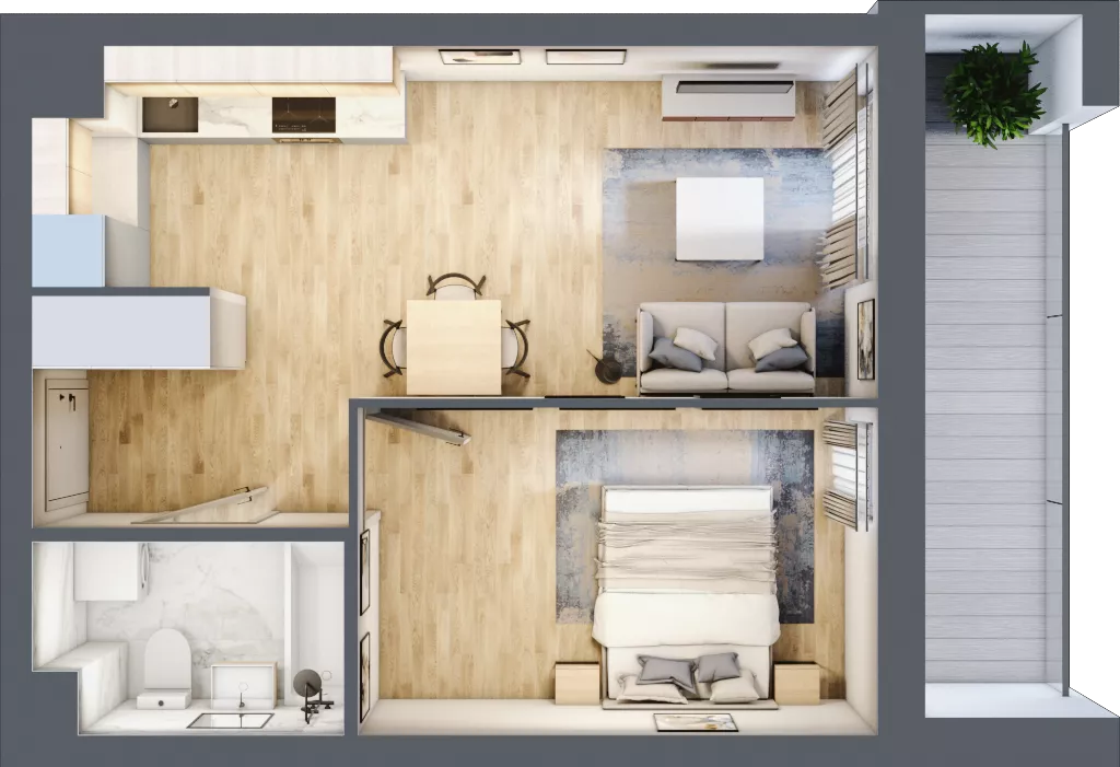 2 pokoje, mieszkanie 38,32 m², piętro 2, oferta nr M18, Osiedle Wędrowna bud. B1, Lublin, Sławin, ul. Wędrowna