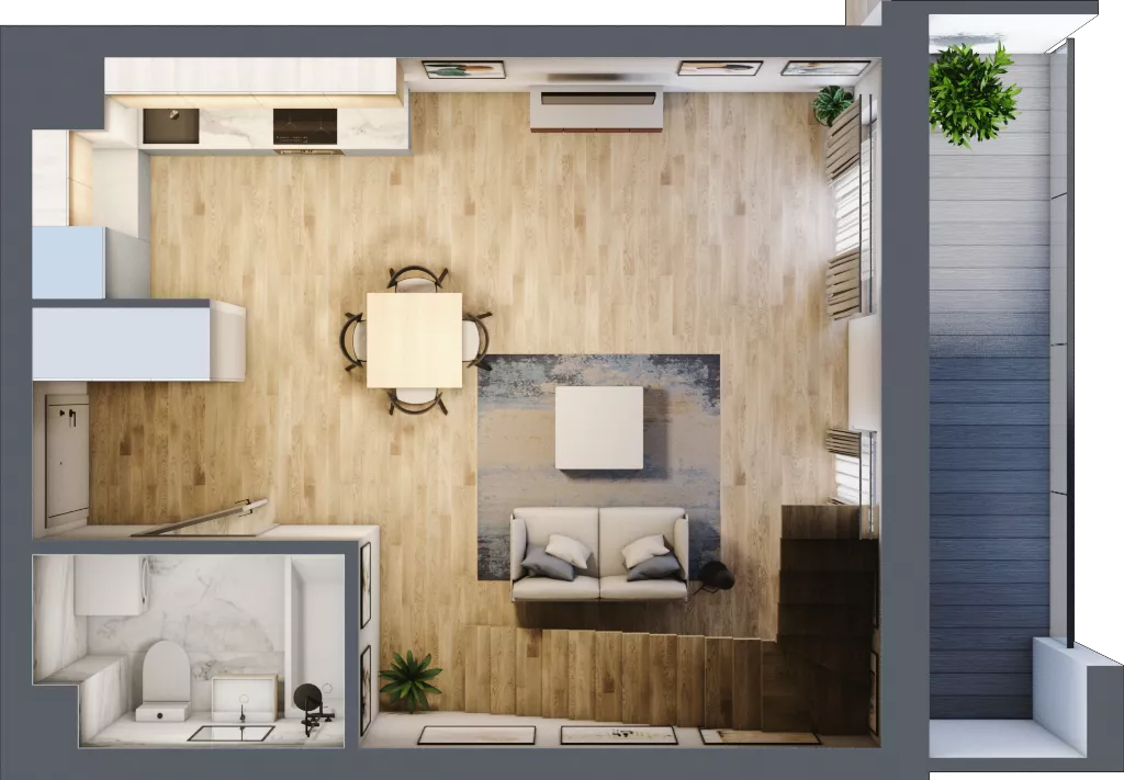 1 pokój, mieszkanie 65,48 m², piętro 3, oferta nr M28, Osiedle Wędrowna bud. B1, Lublin, Sławin, ul. Wędrowna