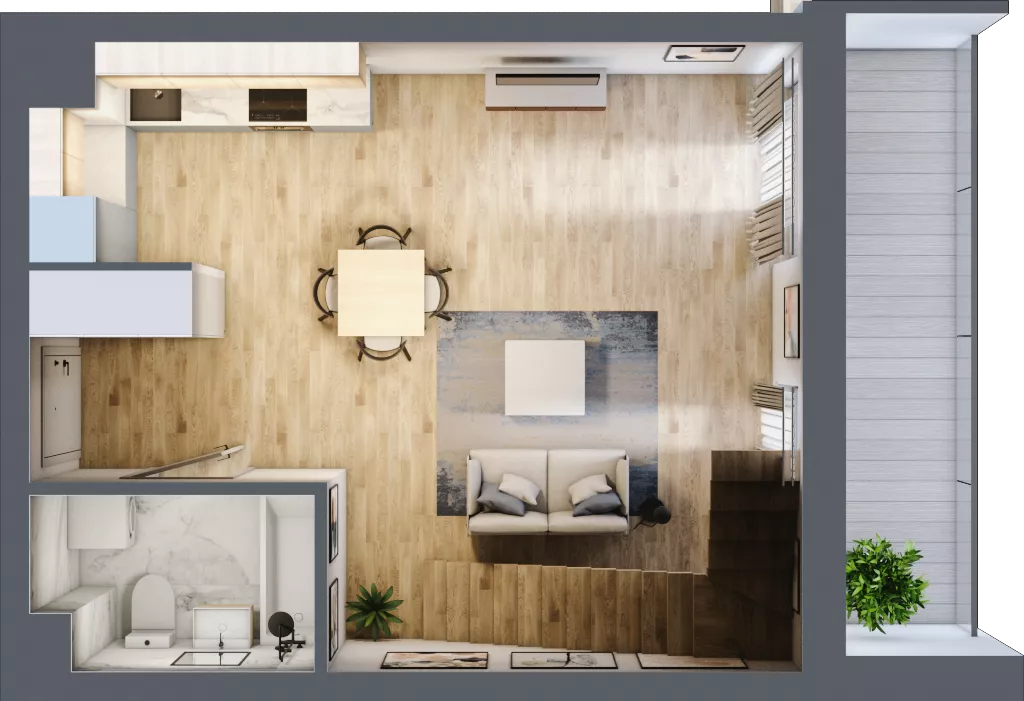 1 pokój, mieszkanie 65,48 m², piętro 3, oferta nr M26, Osiedle Wędrowna bud. B1, Lublin, Sławin, ul. Wędrowna