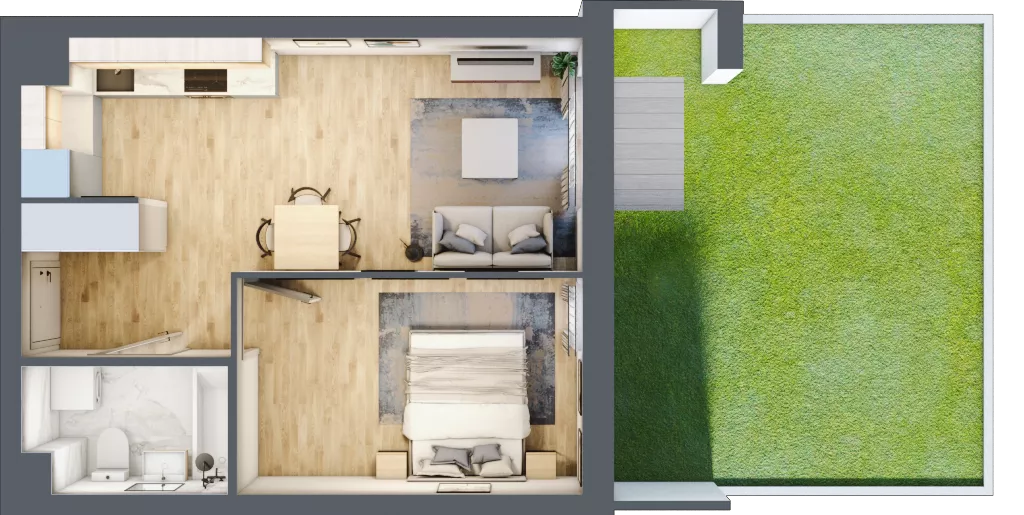 2 pokoje, mieszkanie 38,32 m², parter, oferta nr M4, Osiedle Wędrowna bud. B1, Lublin, Sławin, ul. Wędrowna
