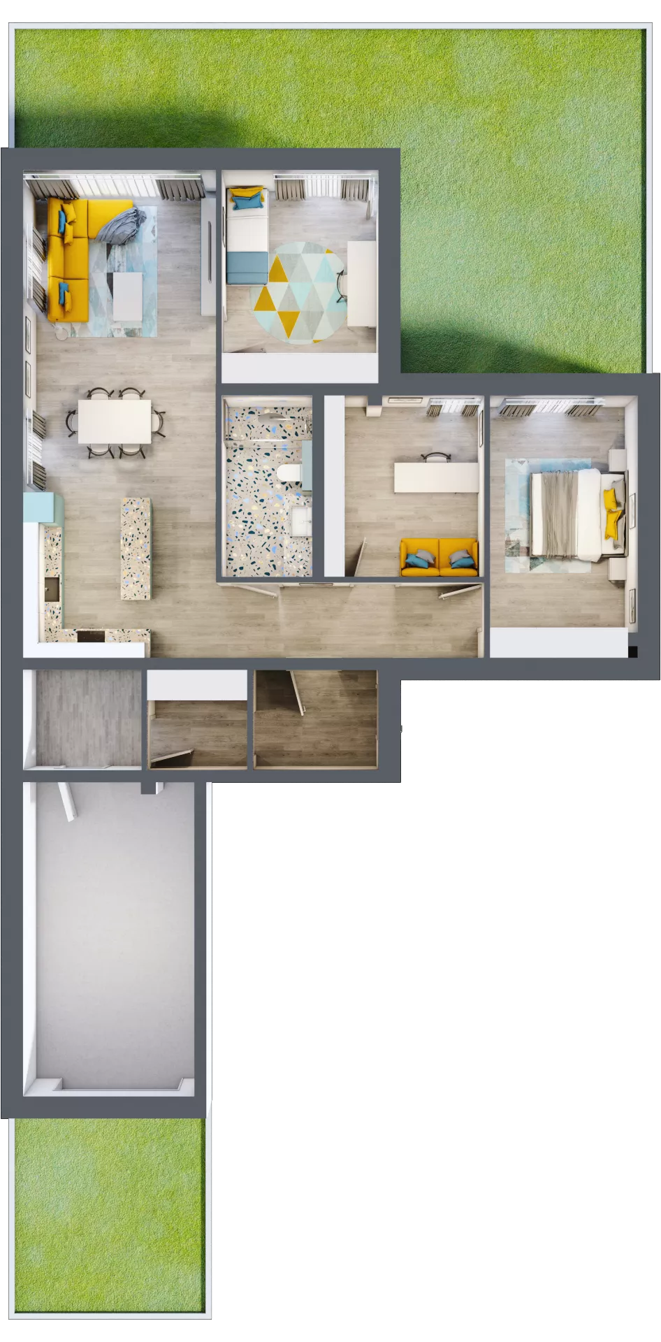 4 pokoje, mieszkanie 99,44 m², parter, oferta nr B8.A1, Kosocicka Forest, Kraków, Podgórze Duchackie, Piaski Wielkie, ul.  Kosocicka