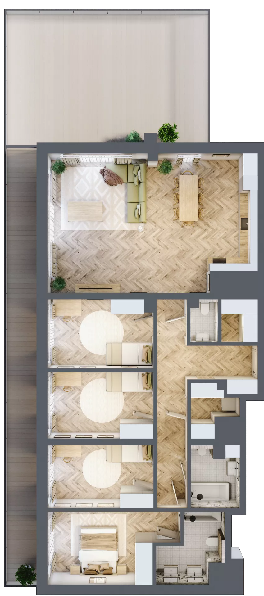 3 pokoje, mieszkanie 56,60 m², piętro 6, oferta nr 69, Ogrody Sukiennicze, Łódź, Śródmieście, ul. Rewolucji 1905r. 59B
