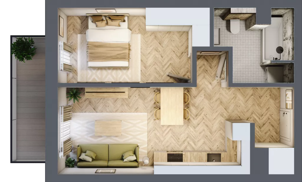 2 pokoje, mieszkanie 43,70 m², piętro 5, oferta nr 64, Ogrody Sukiennicze, Łódź, Śródmieście, ul. Rewolucji 1905r. 59B