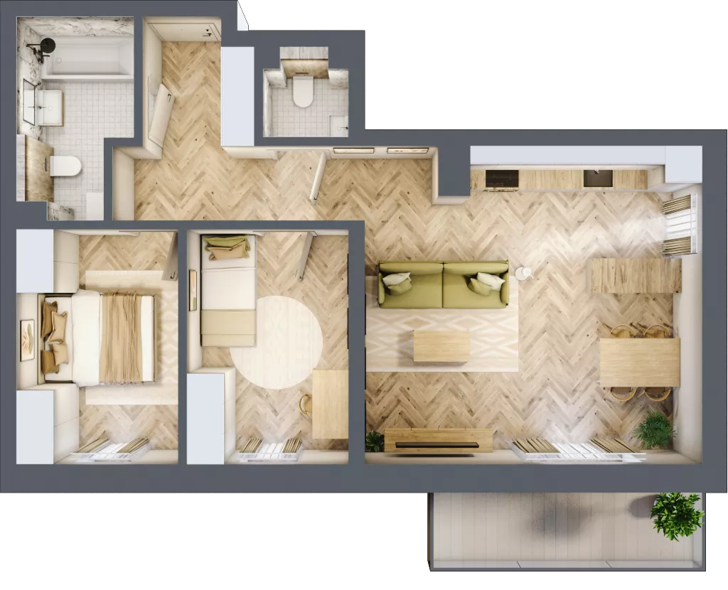 3 pokoje, mieszkanie 64,80 m², piętro 3, oferta nr 30, Ogrody Sukiennicze, Łódź, Śródmieście, ul. Rewolucji 1905r. 59B