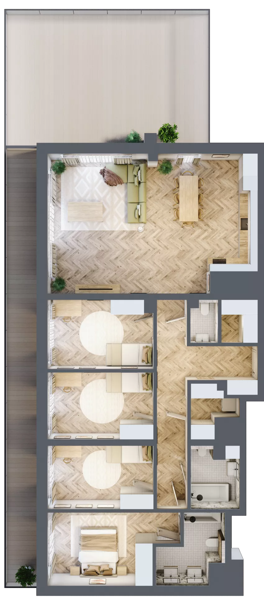 5 pokoi, mieszkanie 132,00 m², piętro 6, oferta nr 67, Ogrody Sukiennicze, Łódź, Śródmieście, ul. Rewolucji 1905r. 59B