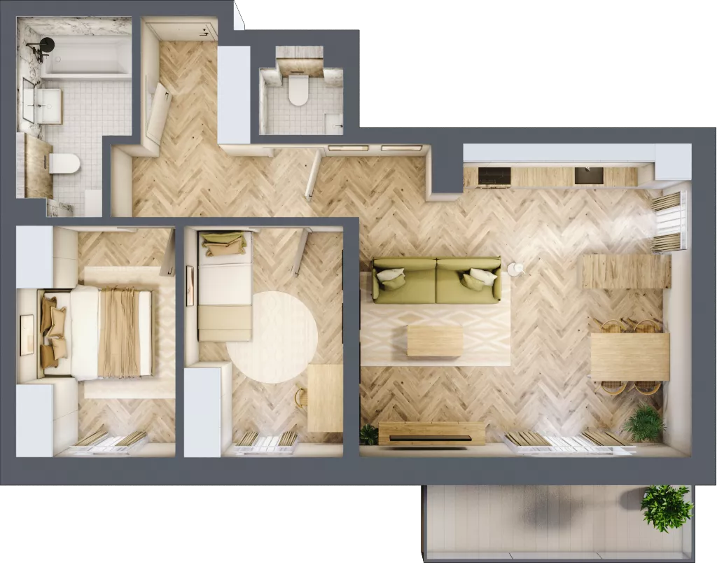 3 pokoje, mieszkanie 64,80 m², piętro 5, oferta nr 56, Ogrody Sukiennicze, Łódź, Śródmieście, ul. Rewolucji 1905r. 59B