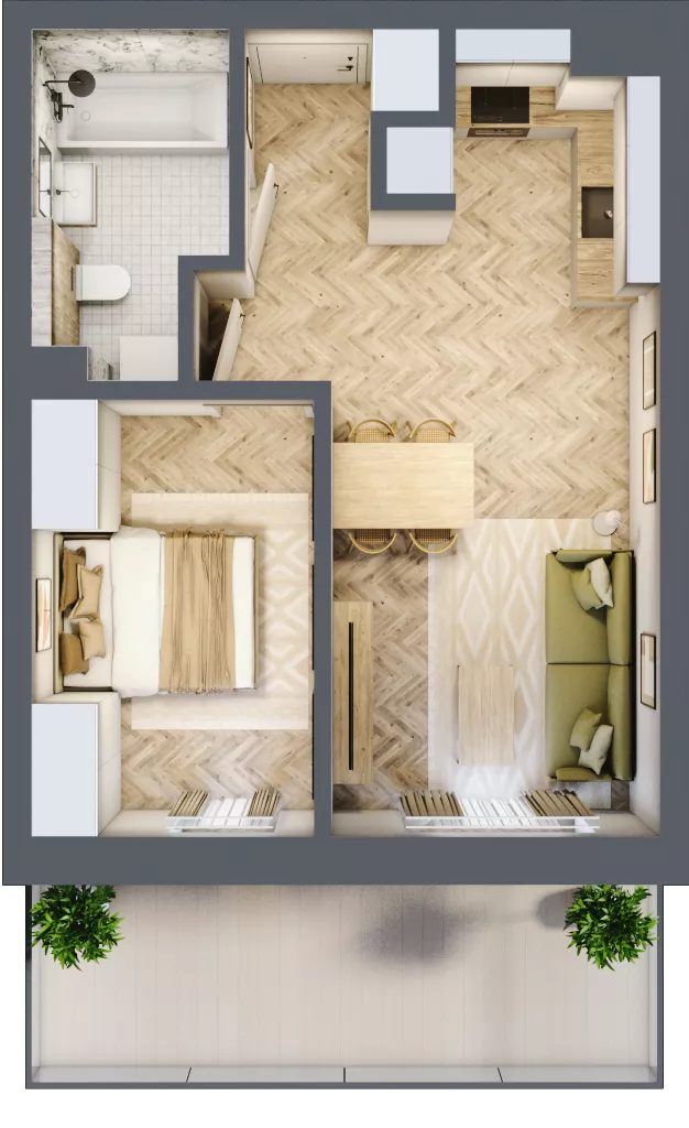 2 pokoje, mieszkanie 39,50 m², piętro 1, oferta nr 3, Ogrody Sukiennicze, Łódź, Śródmieście, ul. Rewolucji 1905r. 59B