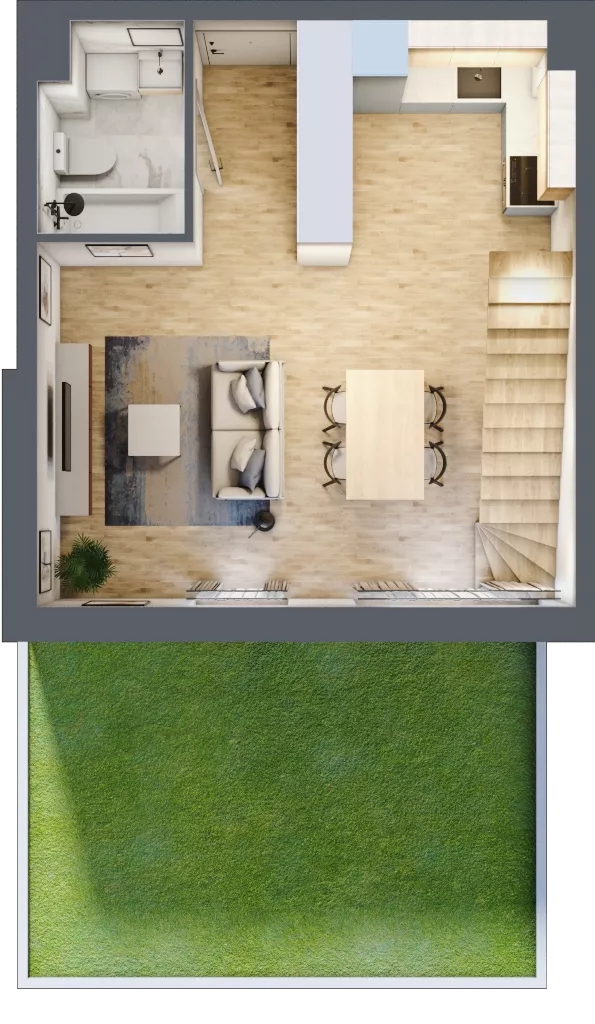 1 pokój, mieszkanie 67,54 m², parter, oferta nr B’.5, Osiedle Maureska, Toruń, Wrzosy, JAR, ul. Konrada Grasera 2 / Strobanda 6