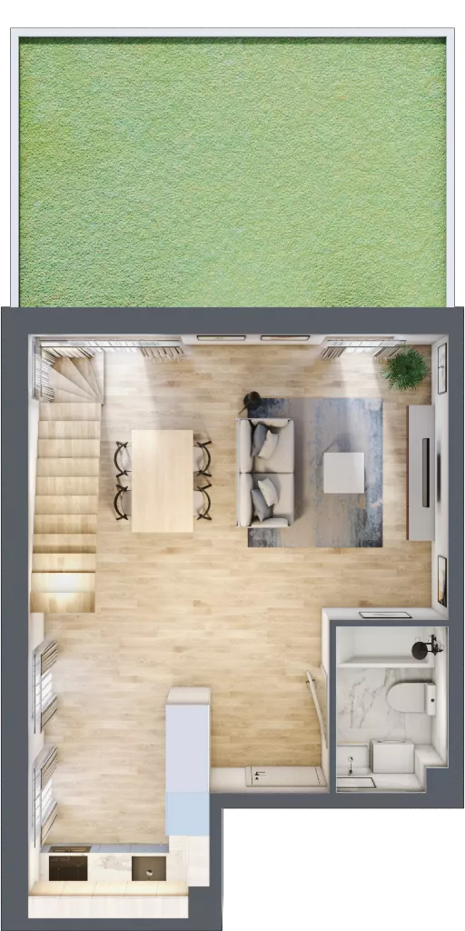 1 pokój, mieszkanie 74,81 m², parter, oferta nr D.30, Osiedle Maureska, Toruń, Wrzosy, JAR, ul. Konrada Grasera 2 / Strobanda 6