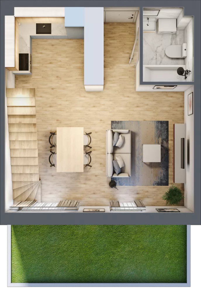 1 pokój, mieszkanie 67,49 m², parter, oferta nr D.24, Osiedle Maureska, Toruń, Wrzosy, JAR, ul. Konrada Grasera 2 / Strobanda 6
