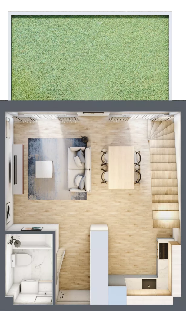 1 pokój, mieszkanie 67,86 m², parter, oferta nr D.27, Osiedle Maureska, Toruń, Wrzosy, JAR, ul. Konrada Grasera 2 / Strobanda 6