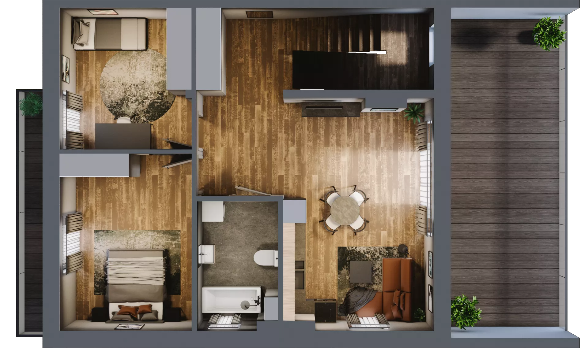 3 pokoje, mieszkanie 125,89 m², piętro 1, oferta nr M44, Osiedle Bliskie, Domaszowice, ul. Mokra