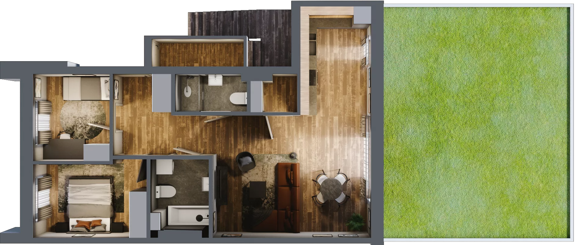 3 pokoje, mieszkanie 73,11 m², parter, oferta nr M39, Osiedle Bliskie, Domaszowice, ul. Mokra