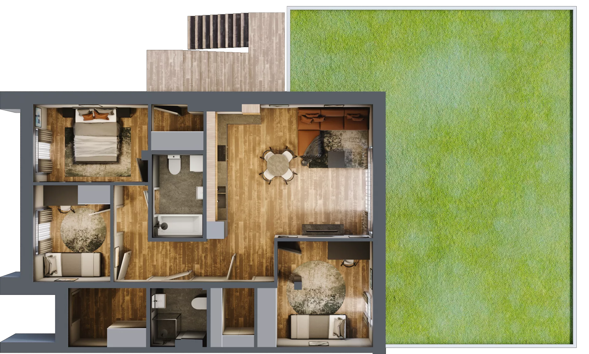 4 pokoje, mieszkanie 89,13 m², parter, oferta nr M29, Osiedle Bliskie, Domaszowice, ul. Mokra