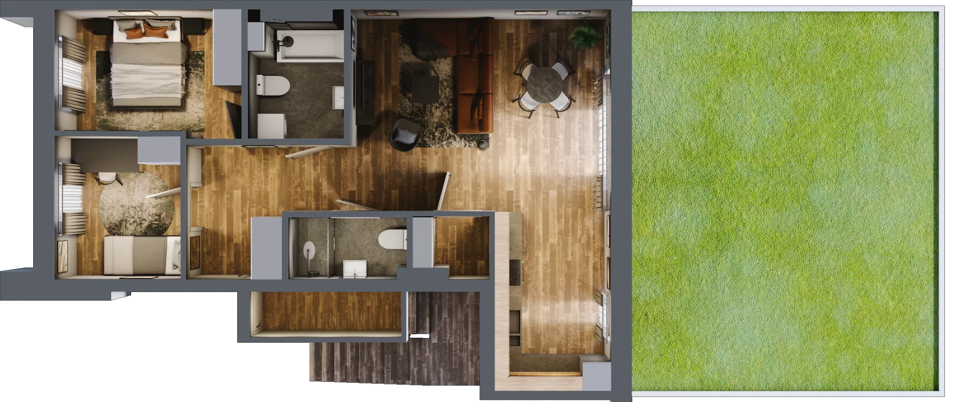 3 pokoje, mieszkanie 73,11 m², parter, oferta nr M41, Osiedle Bliskie, Domaszowice, ul. Mokra