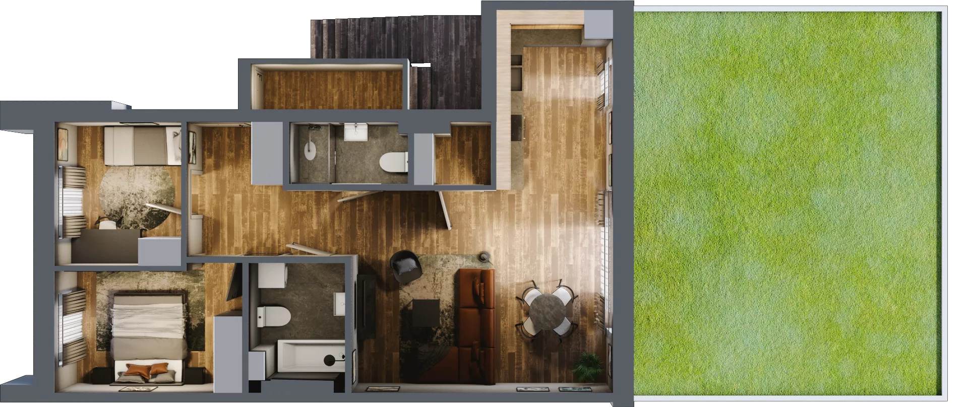 3 pokoje, mieszkanie 73,11 m², parter, oferta nr M31, Osiedle Bliskie, Domaszowice, ul. Mokra