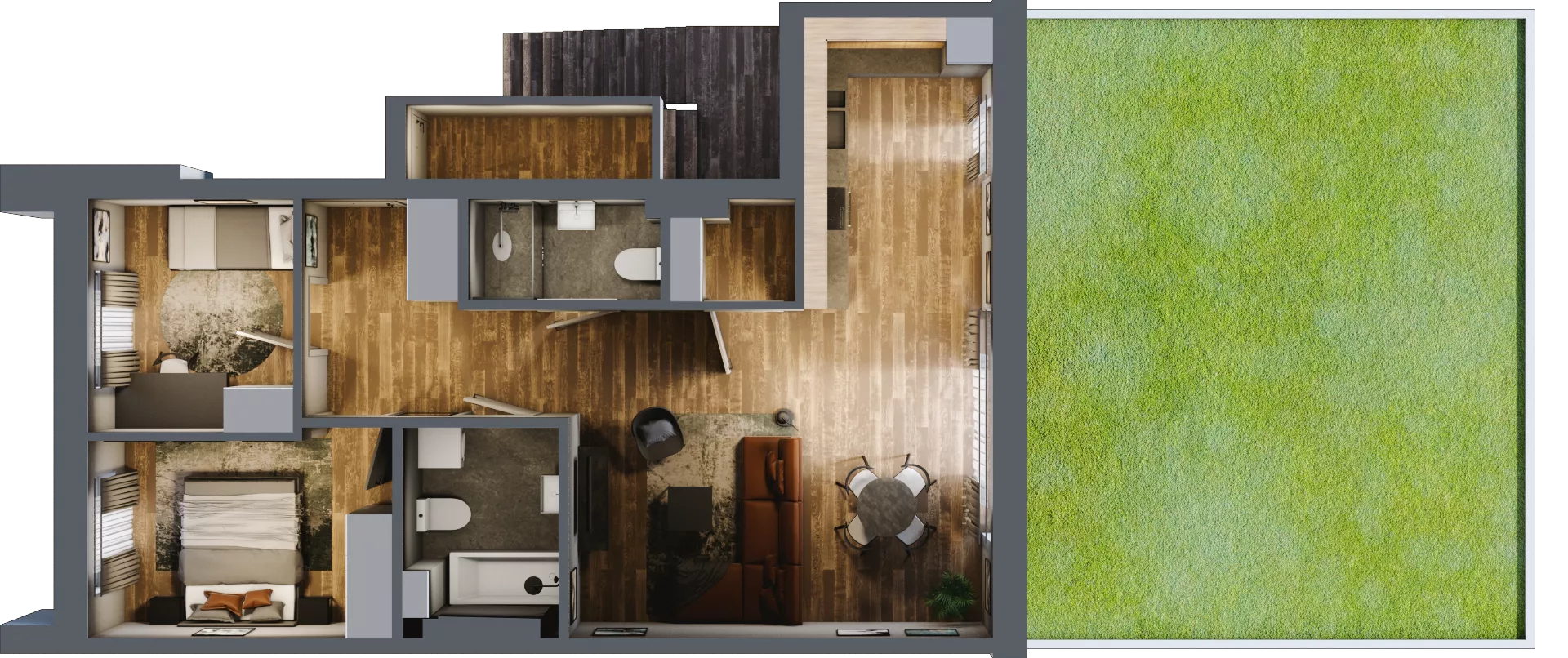3 pokoje, mieszkanie 73,11 m², parter, oferta nr M35, Osiedle Bliskie, Domaszowice, ul. Mokra