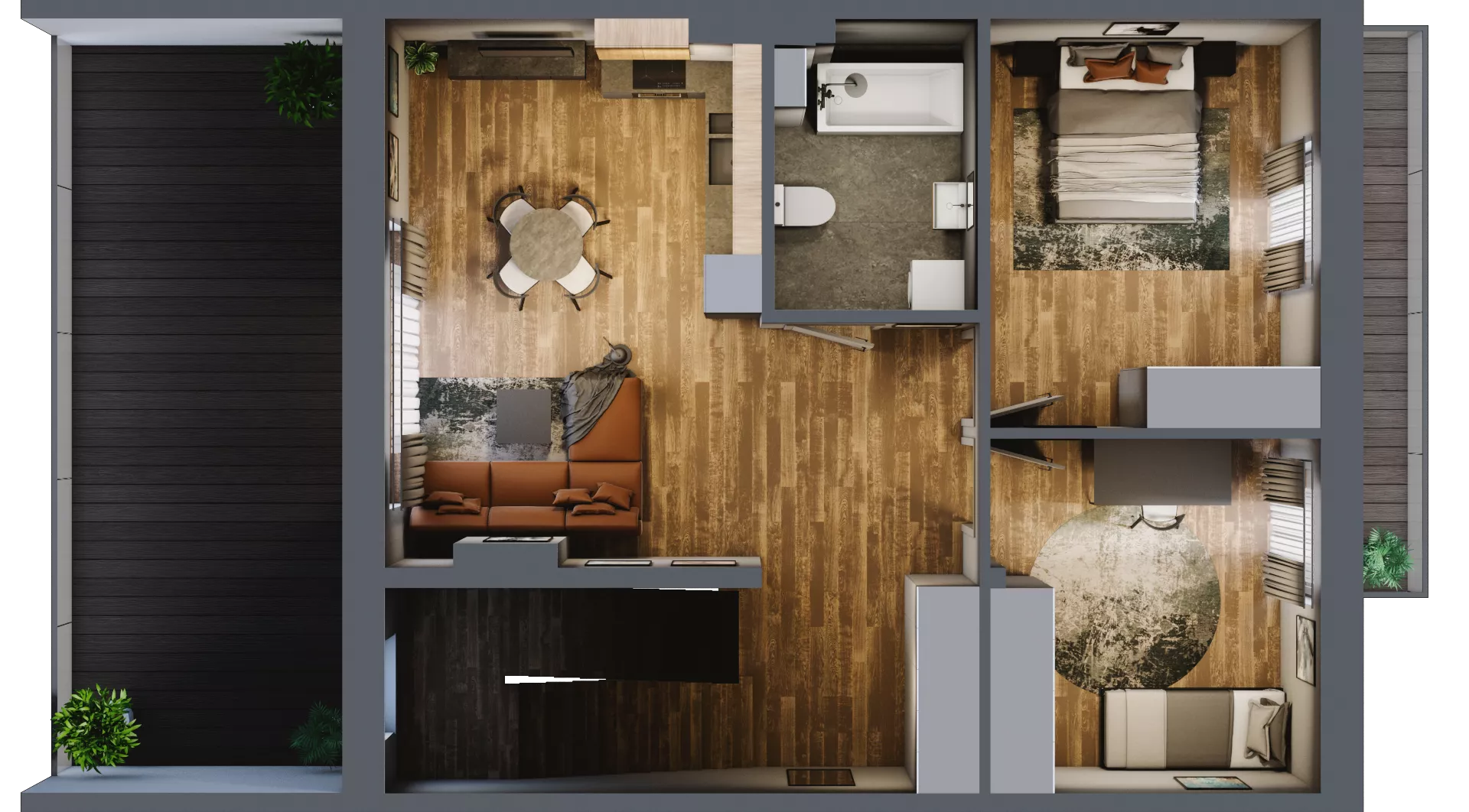 3 pokoje, mieszkanie 121,15 m², piętro 1, oferta nr M48, Osiedle Bliskie, Domaszowice, ul. Mokra