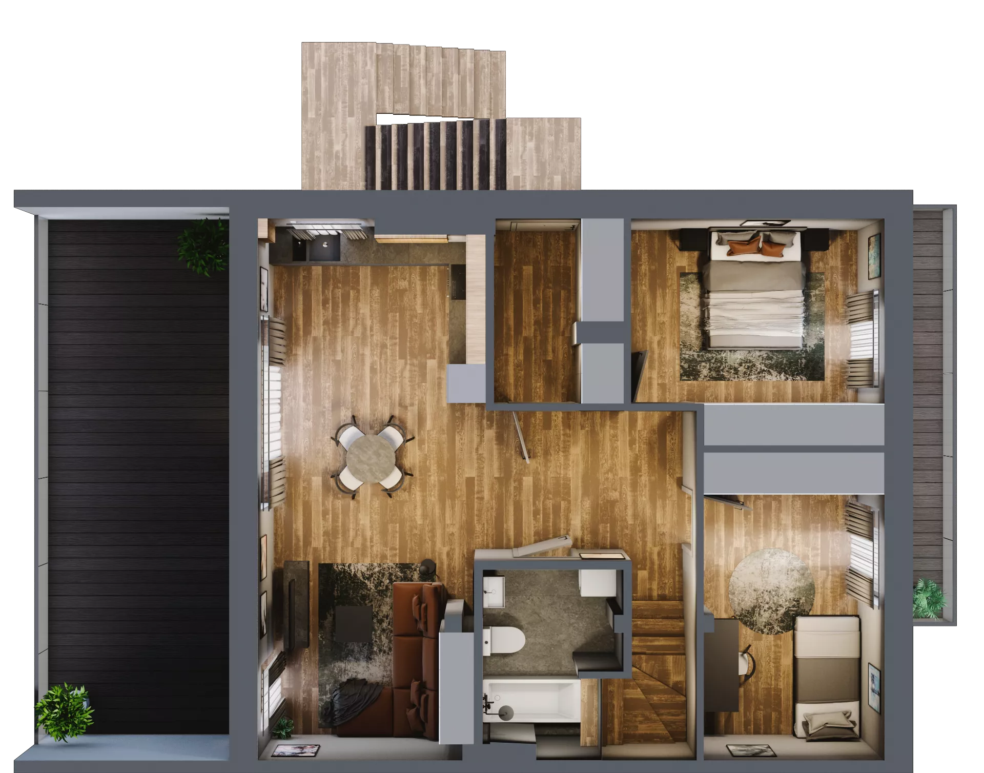3 pokoje, mieszkanie 110,31 m², piętro 1, oferta nr M46, Osiedle Bliskie, Domaszowice, ul. Mokra