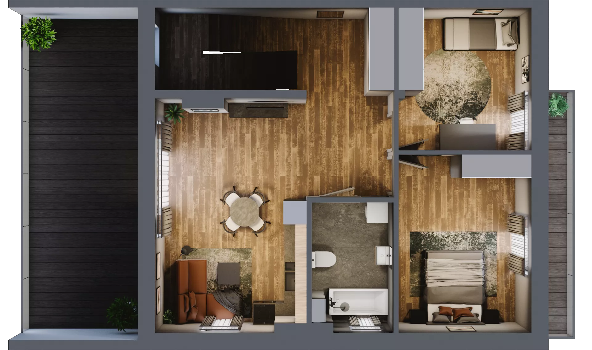 3 pokoje, mieszkanie 125,89 m², piętro 1, oferta nr M58, Osiedle Bliskie, Domaszowice, ul. Mokra