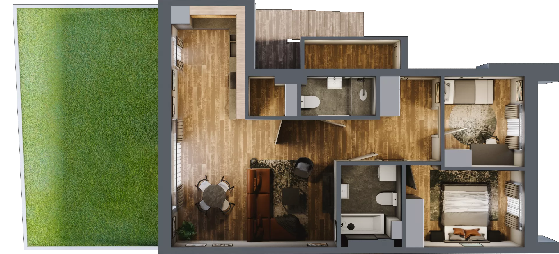 3 pokoje, mieszkanie 73,11 m², parter, oferta nr M53, Osiedle Bliskie, Domaszowice, ul. Mokra
