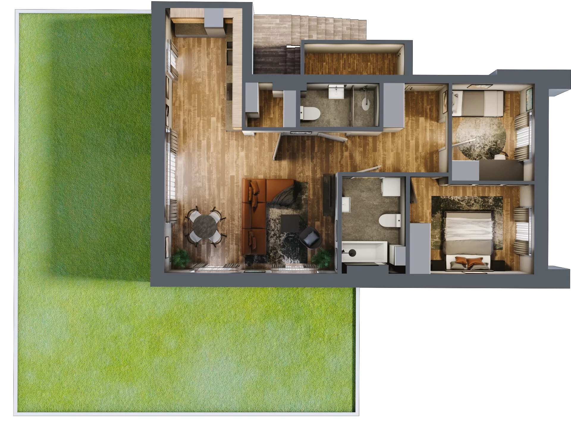 3 pokoje, mieszkanie 77,10 m², parter, oferta nr M57, Osiedle Bliskie, Domaszowice, ul. Mokra