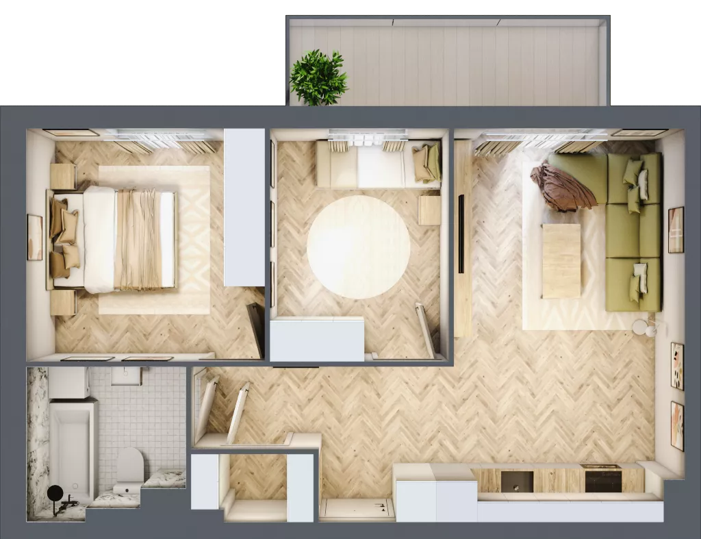 3 pokoje, mieszkanie 54,32 m², piętro 3, oferta nr A.3.8, Vista Eco, Wrocław, Leśnica, Stabłowice, ul. Łomnicka