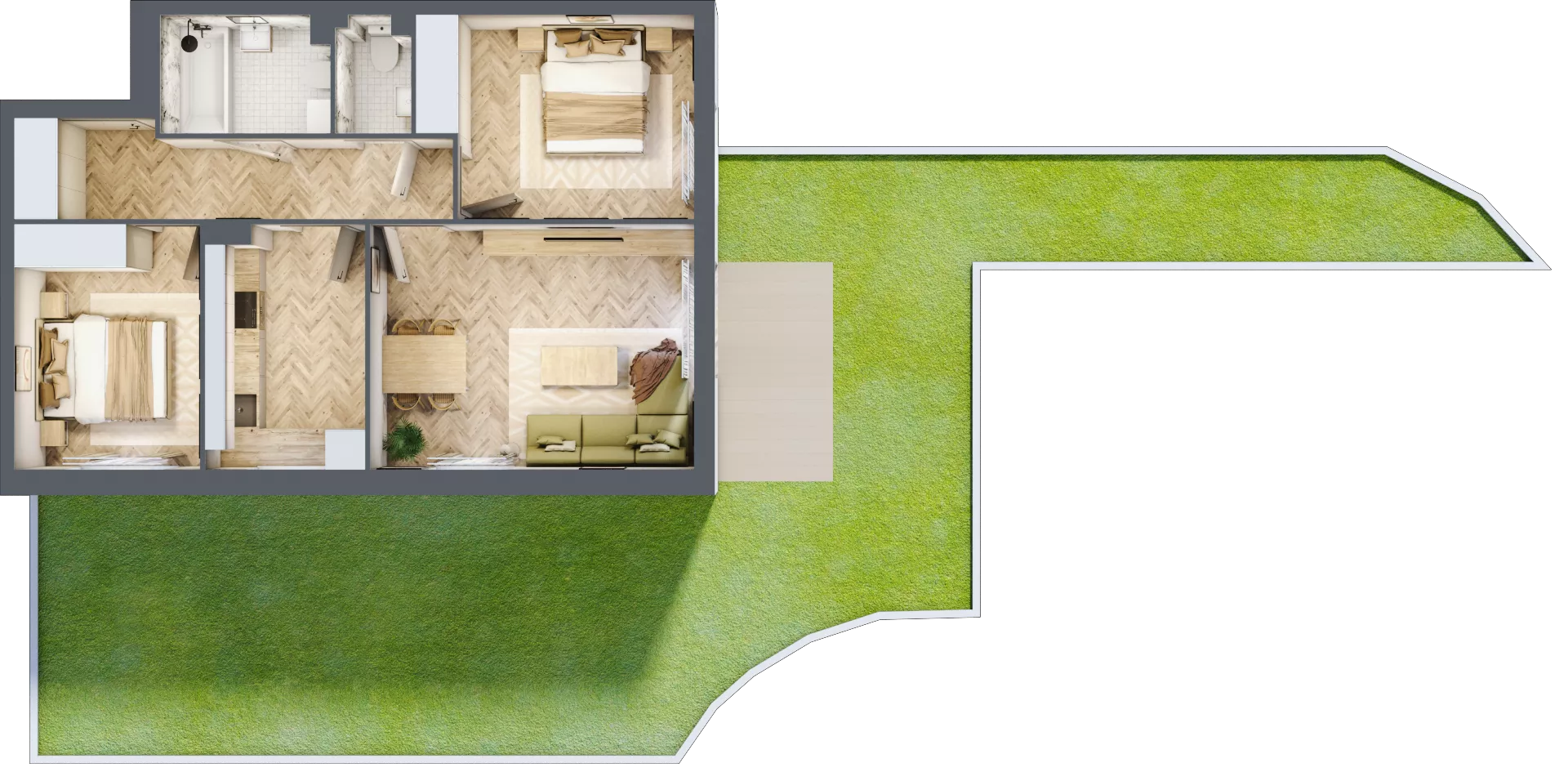 3 pokoje, mieszkanie 64,70 m², parter, oferta nr A.0.10, Vista Eco, Wrocław, Leśnica, Stabłowice, ul. Łomnicka