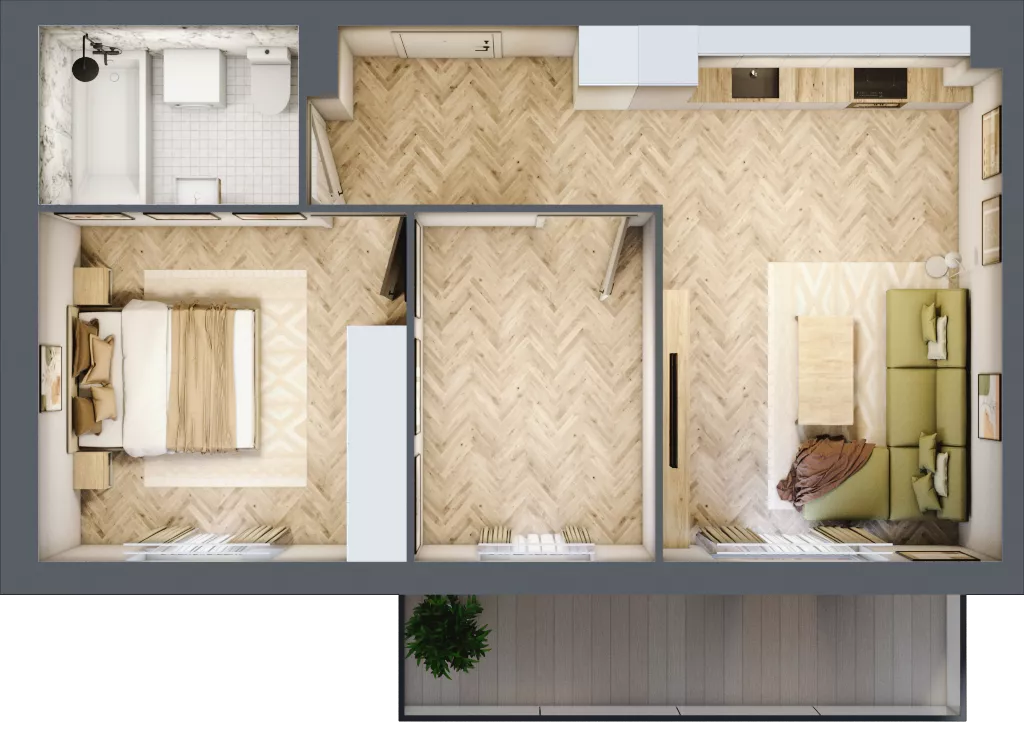 3 pokoje, mieszkanie 51,15 m², piętro 3, oferta nr A.3.11, Vista Eco, Wrocław, Leśnica, Stabłowice, ul. Łomnicka
