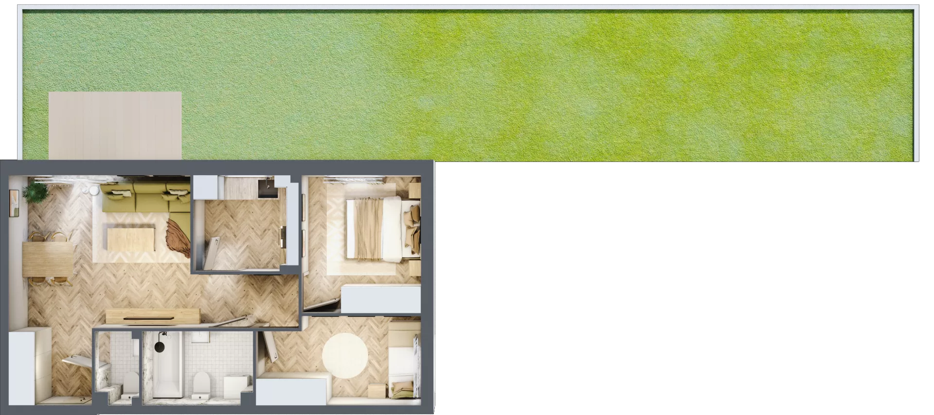 3 pokoje, mieszkanie 57,01 m², parter, oferta nr A.0.9, Vista Eco, Wrocław, Leśnica, Stabłowice, ul. Łomnicka