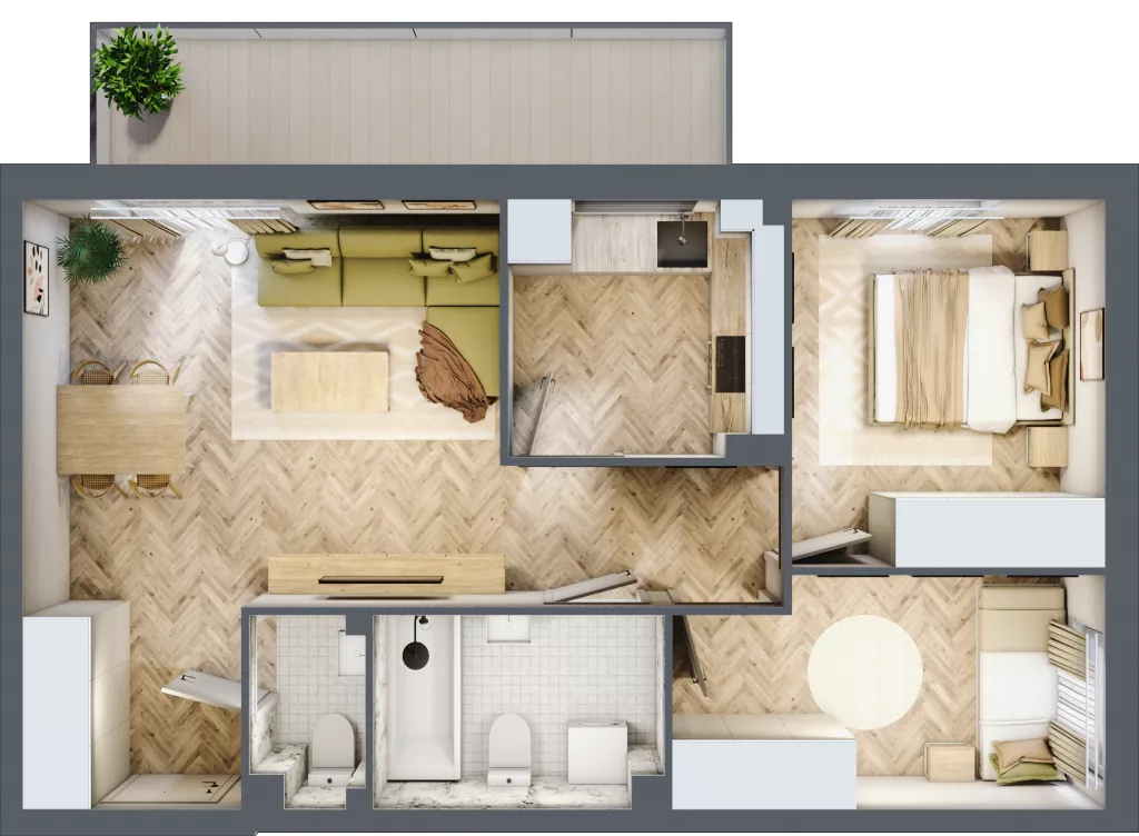 3 pokoje, mieszkanie 57,61 m², piętro 3, oferta nr A.3.9, Vista Eco, Wrocław, Leśnica, Stabłowice, ul. Łomnicka