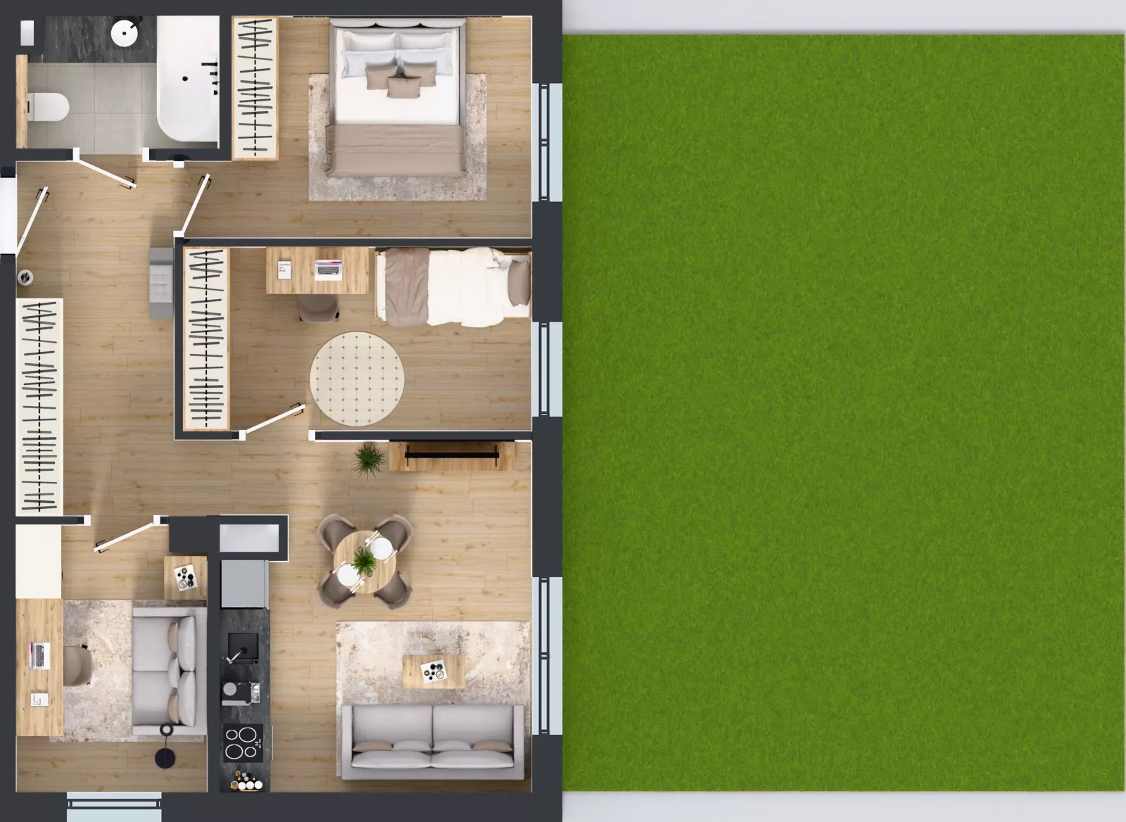 4 pokoje, mieszkanie 57,66 m², parter, oferta nr AA0003, Orneko, Warszawa, Białołęka, ul. Cieślewskich / Ornecka