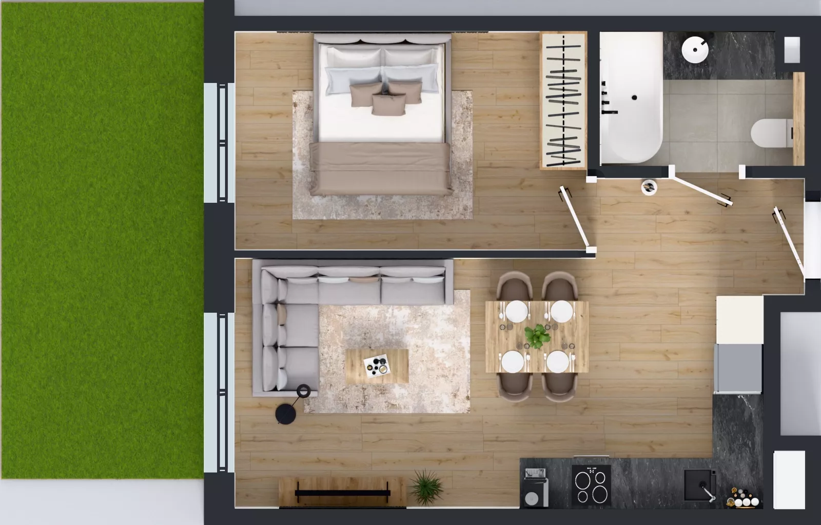 2 pokoje, mieszkanie 37,91 m², parter, oferta nr AA0006, Orneko, Warszawa, Białołęka, ul. Cieślewskich / Ornecka