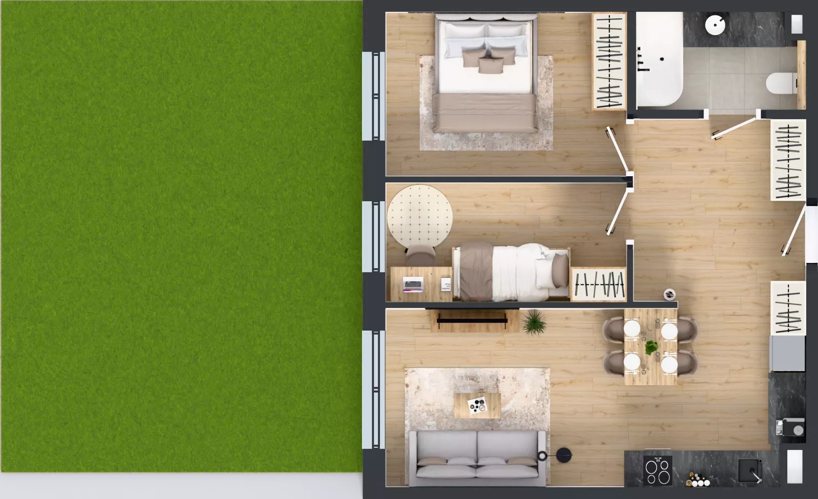3 pokoje, mieszkanie 52,25 m², parter, oferta nr AA0007, Orneko, Warszawa, Białołęka, ul. Cieślewskich / Ornecka