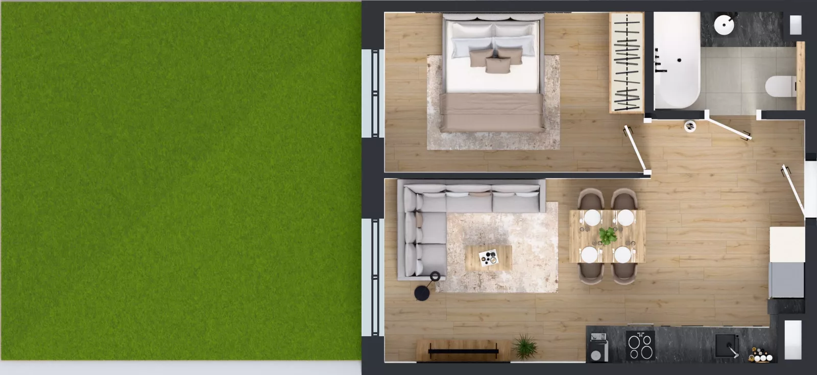 2 pokoje, mieszkanie 38,83 m², parter, oferta nr AA0008, Orneko, Warszawa, Białołęka, ul. Cieślewskich / Ornecka
