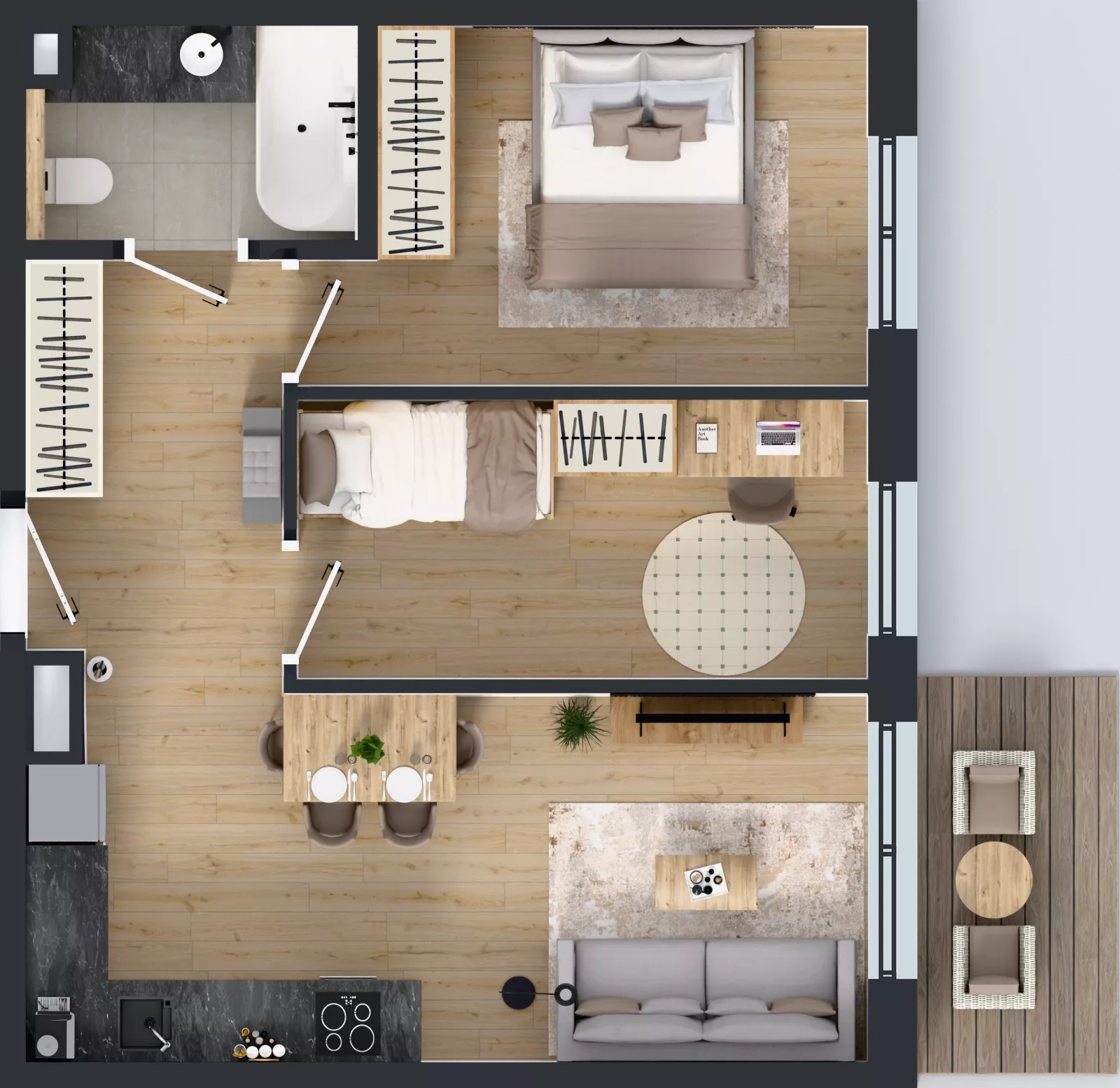 3 pokoje, mieszkanie 47,64 m², piętro 2, oferta nr AA0236, Orneko, Warszawa, Białołęka, ul. Cieślewskich / Ornecka