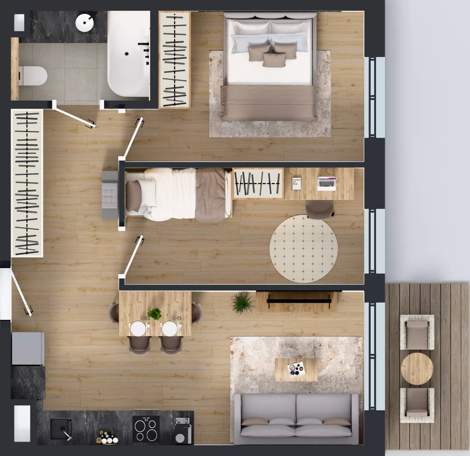 3 pokoje, mieszkanie 47,64 m², piętro 3, oferta nr AA0337, Orneko, Warszawa, Białołęka, ul. Cieślewskich / Ornecka
