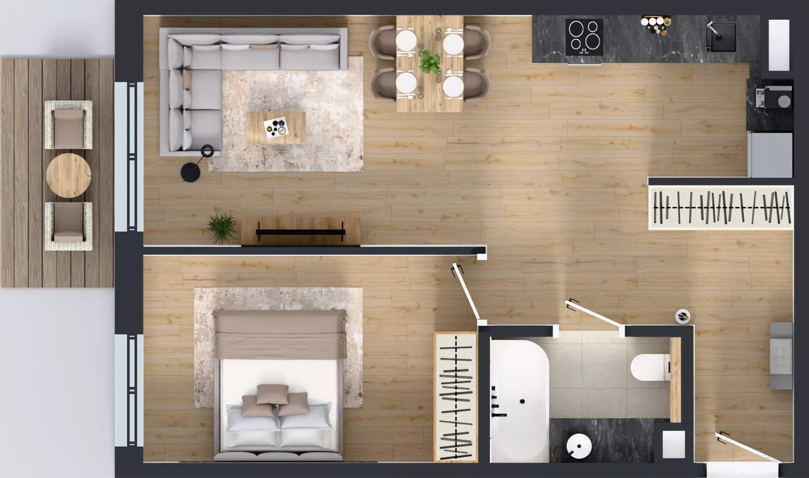 2 pokoje, mieszkanie 47,16 m², piętro 3, oferta nr AA0346, Orneko, Warszawa, Białołęka, ul. Cieślewskich / Ornecka