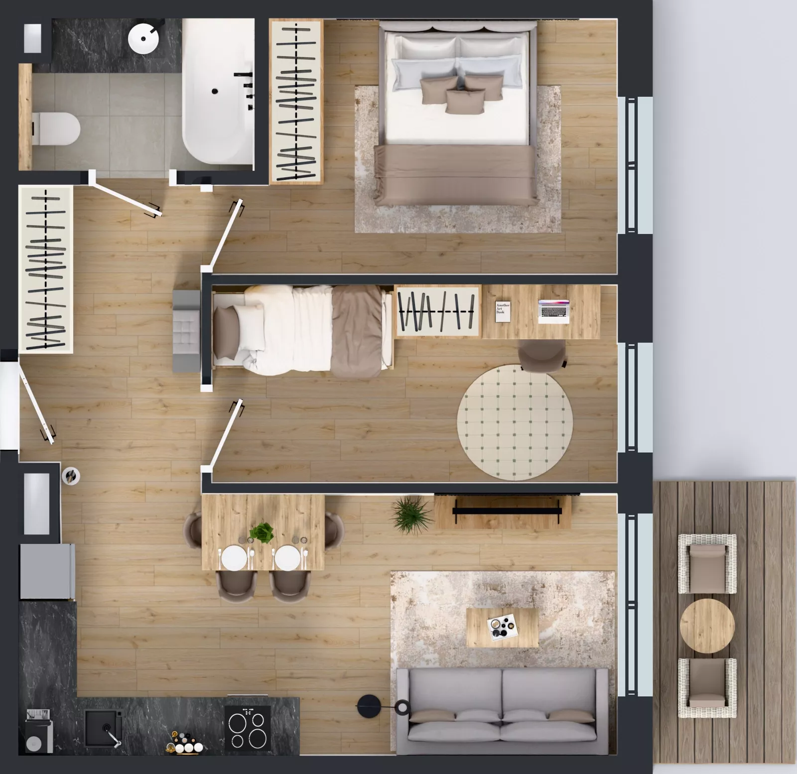 3 pokoje, mieszkanie 47,64 m², piętro 3, oferta nr AA0348, Orneko, Warszawa, Białołęka, ul. Cieślewskich / Ornecka