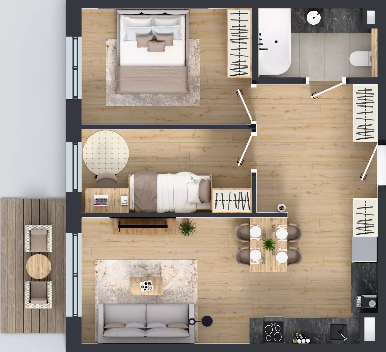 3 pokoje, mieszkanie 52,25 m², piętro 4, oferta nr AA0455, Orneko, Warszawa, Białołęka, ul. Cieślewskich / Ornecka